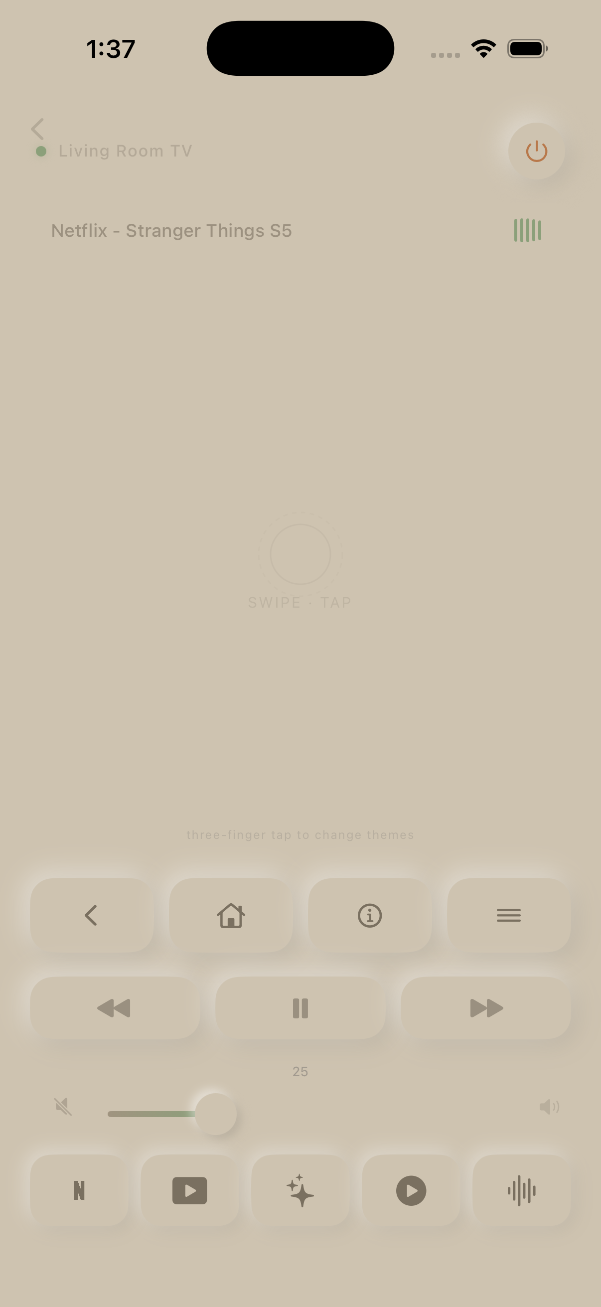 RemoteOne Neumorphic Clay theme