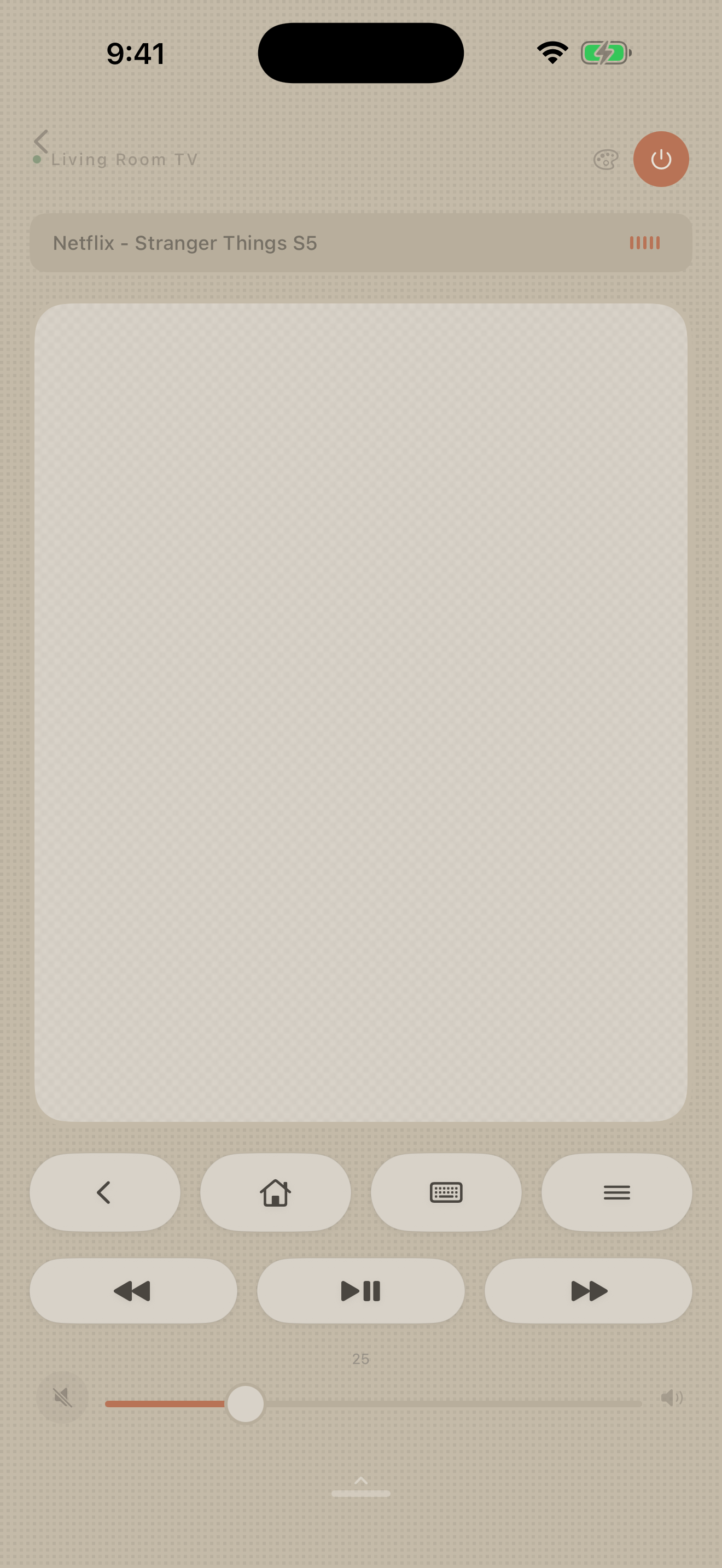 RemoteOne Woven Fabric theme — matte ceramic with terracotta accent